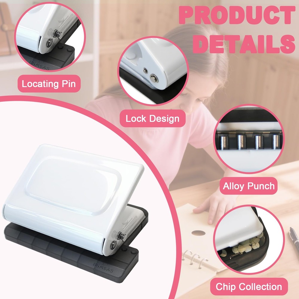 10 Hole Punch Binding Machine for Planner, Manual Binding System with 10 Mult...