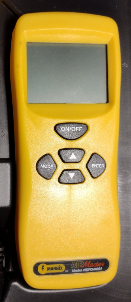 Mannix Air Master Model WDFCM8951 Digital Air Flow Meter (UNTESTED) (READ DESCRI