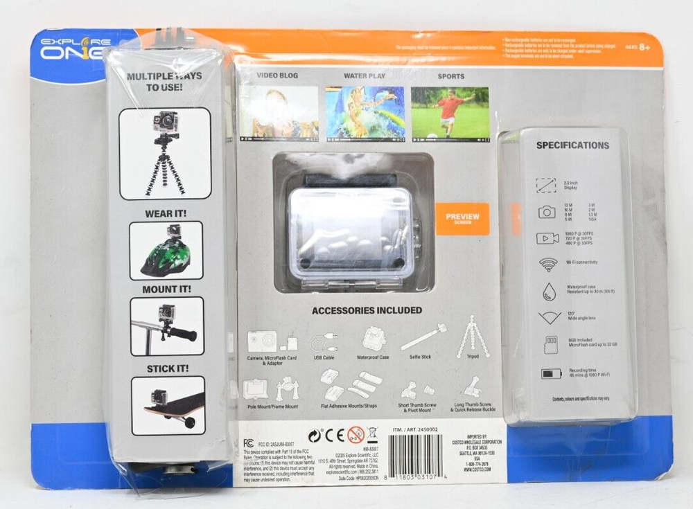 Explore One HD Wi-Fi Enabled Action Camera and Accessories