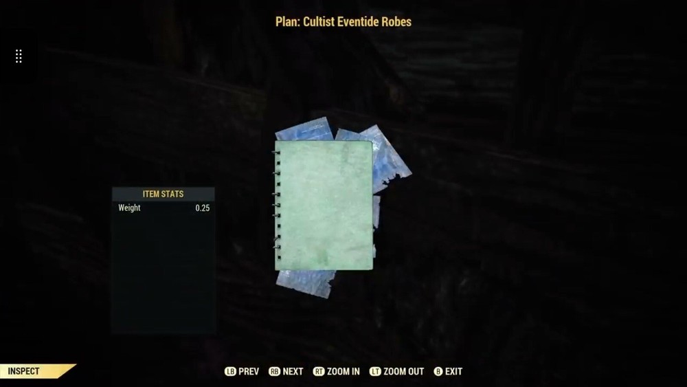 (Xbox) Cultist Eventide Robes Plan