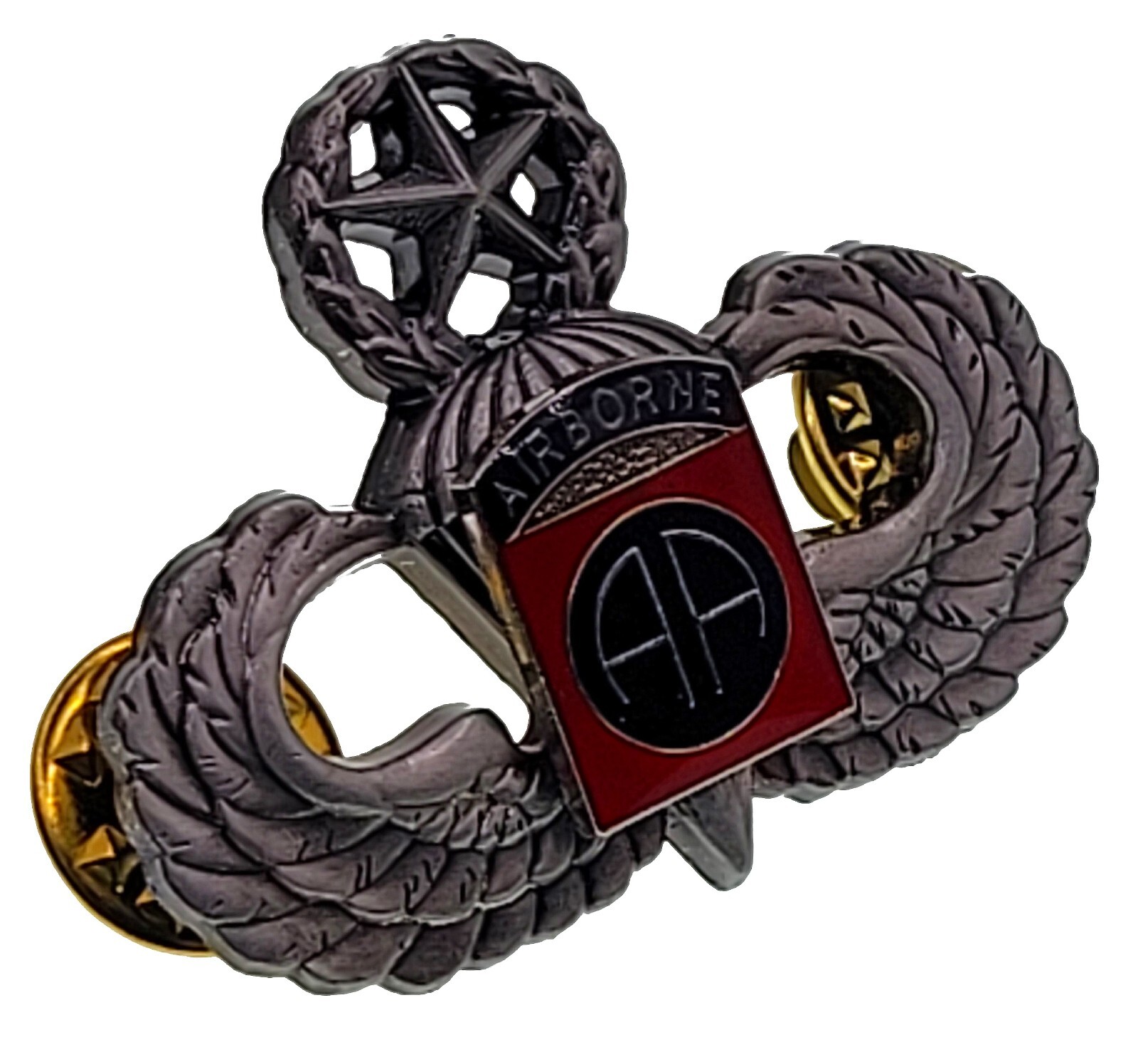 82nd Airborne Oxidized Master Jump Wing Military Insignia Badge US Army Pin
