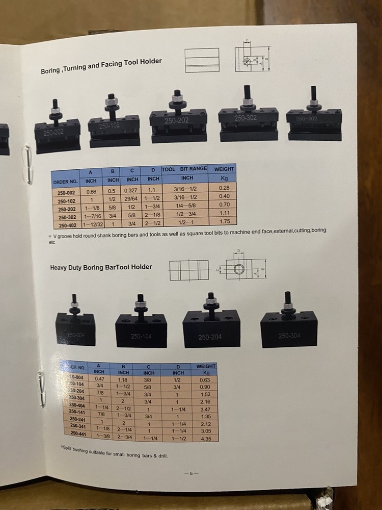 Quick Change Tool Post Set 6 Pcs Lathe Tool Holders for 6"-12" Mini Lathe Swing