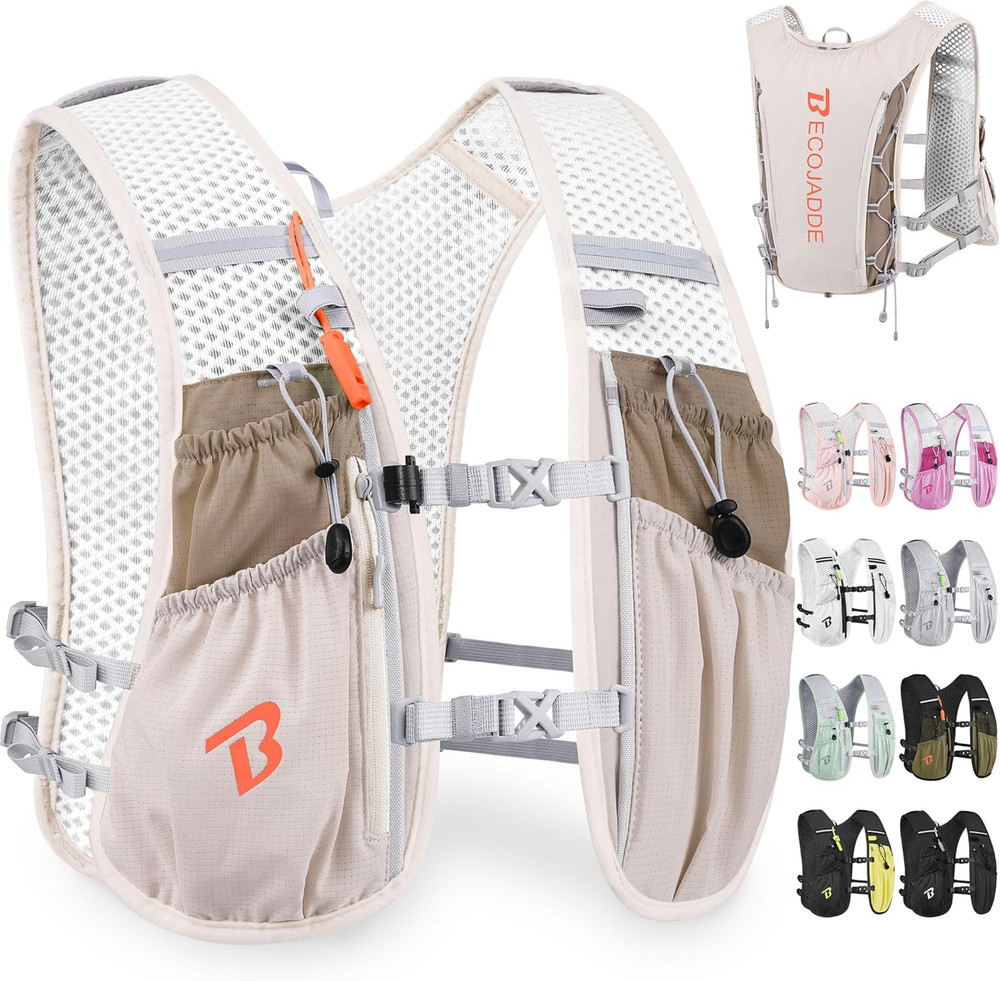 Running Vest Hydration Backpack for Men Women, 5L Lightweight Running Backpack H