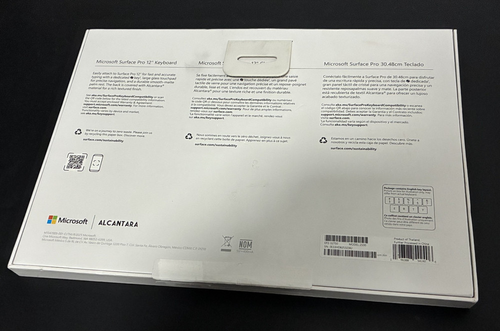 Original Microsoft Surface Pro 12" Keyboard Ocean EP2-32750 , MODEL 2100