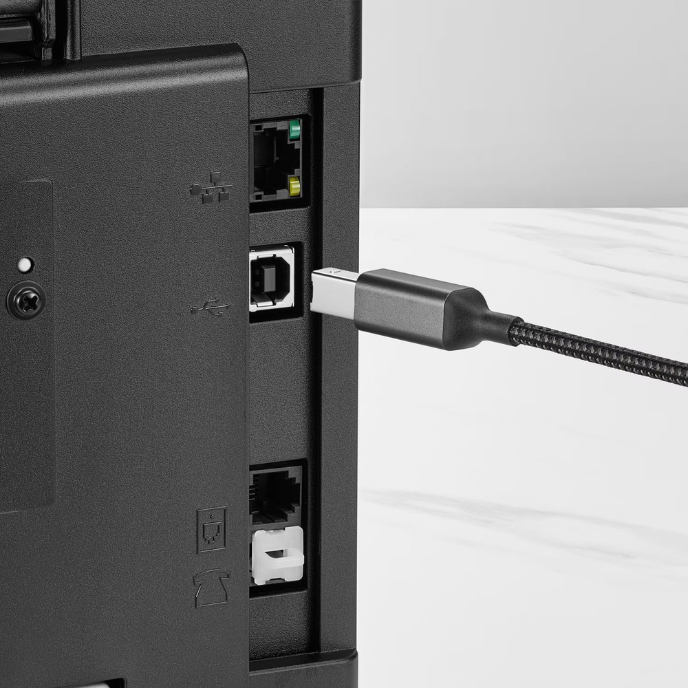 Insignia- 6-Foot USB-C to USB-B Printer Cable - Black