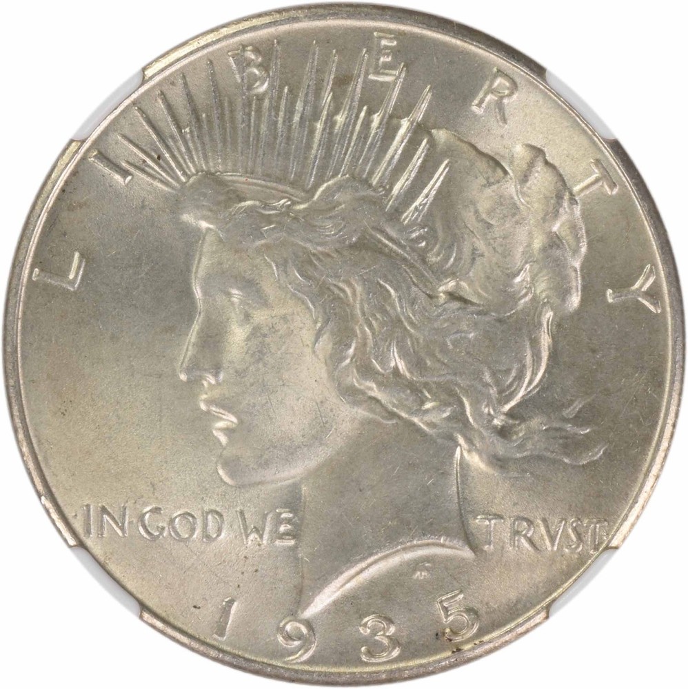 1935-S Peace Silver Dollar MS63 NGC