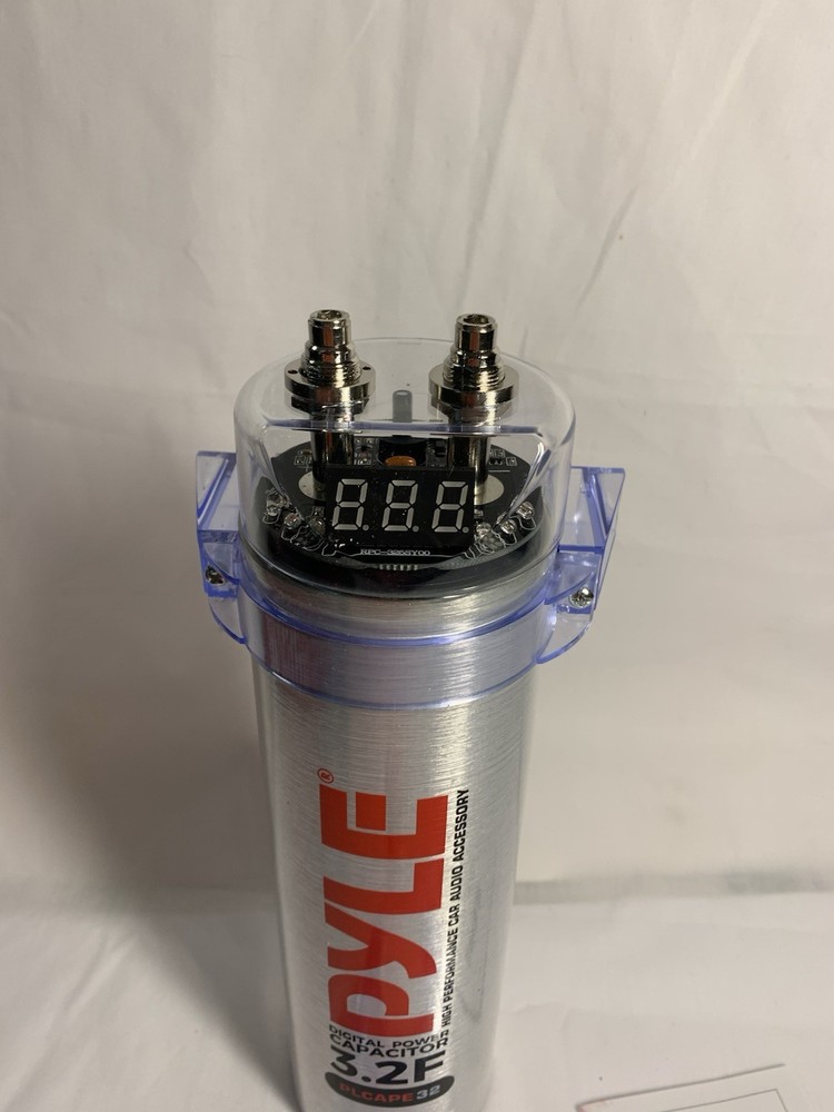 Pyle 3.2 Farad Digital Power Capacitor High Performance Car Audio Accessory