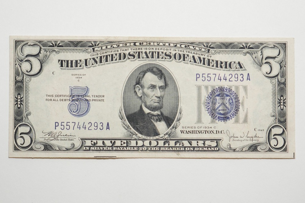 1934-C $5 US Silver Certificate