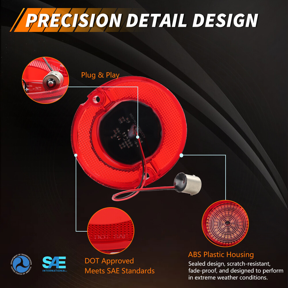 6X Red LED Rear Tail Light Lenses & White LED Backup Lamps For 1964 Chevy Impala