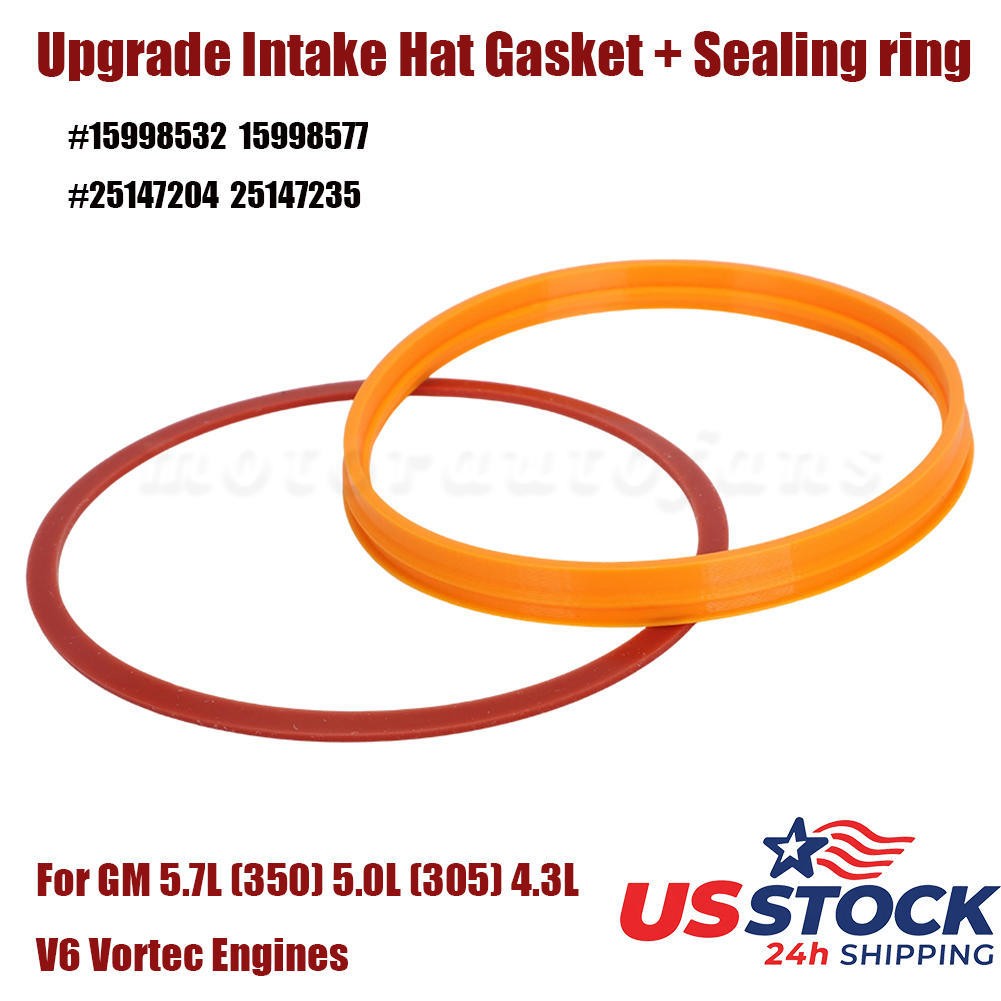 New Intake Hat Gasket & Sealing Ring For GM 5.7,5.0,&4.3 Vortec Engines 15998532