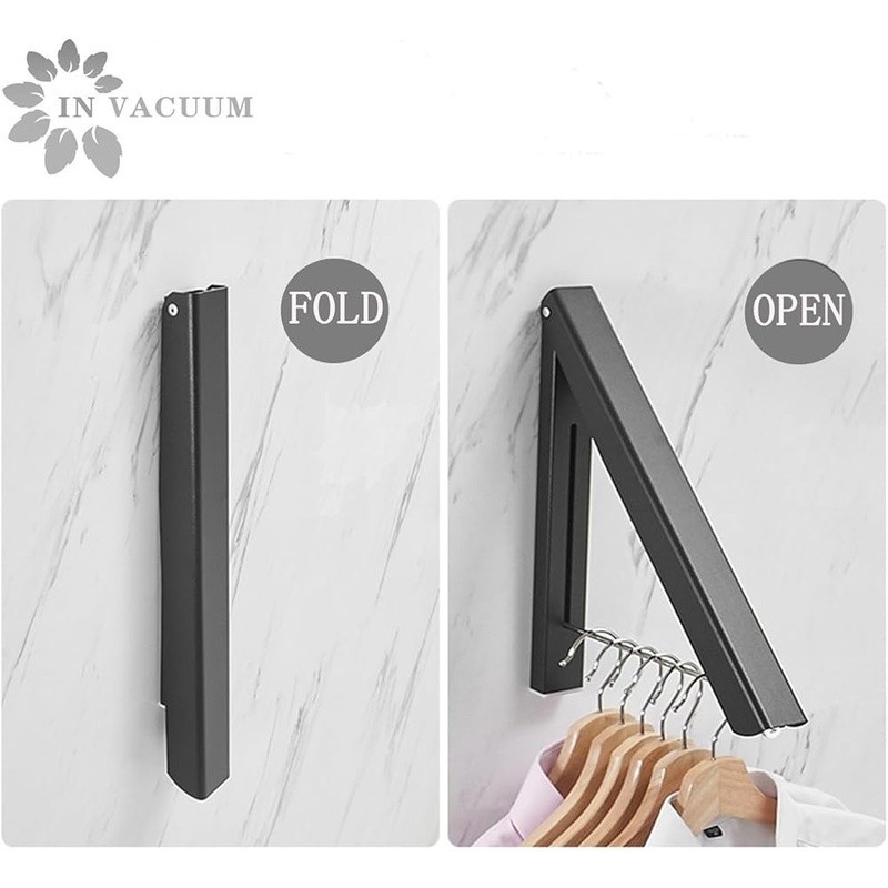 Retractable Wall Mounted Clothes Rack Space Saving Durable Laundry Organizer New