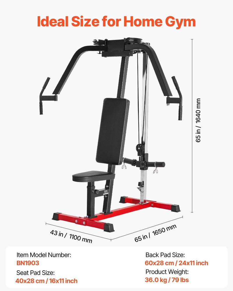450lb Compact Chest Fly & Shoulder Machine, 6-Height Adjustable Seat