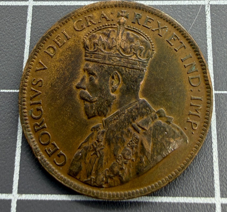 1919 Canada One Cent 1c Copper Coin