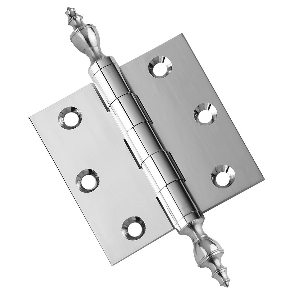 Door Hinge 3 x 3 Solid Brass Polished Chrome Architect Grade with Tips