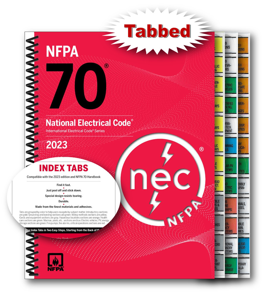 Professionally Tabbed NFPA 70 2023 Edition - Spiralbound 2023 NEC Code