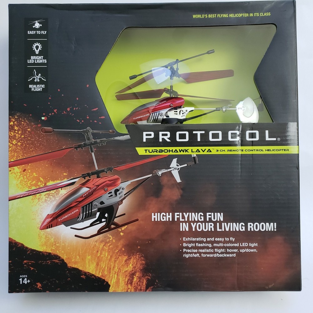 Protocol Turbohawk Lava 3 Ch Remote Control Helicopter Easy LED Realistic Flight