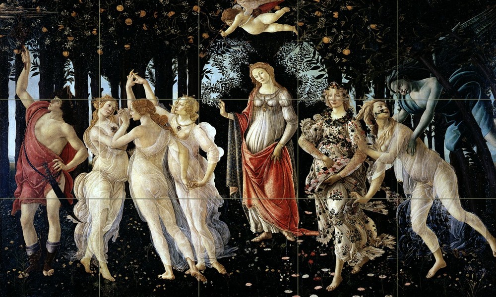Botticelli Primavera Art Ceramic Mural Backsplash Bath Tile 1009