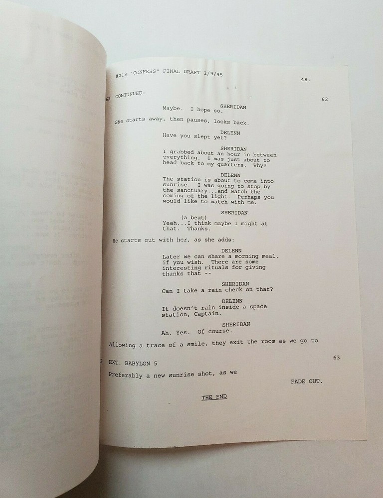 BABYLON 5 / J. Michael Straczynski 1995 TV Script "Confessions and Lamentations"