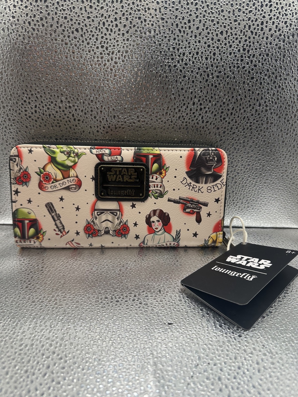 NEW WITH TAGS STAR WARS CHARACTER TATTOO DISNEY LOUNGEFLY LONG WALLET STWA0232