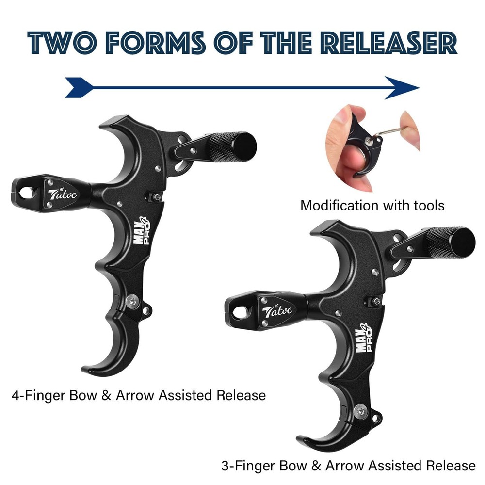 Rotatable 360° Thumb Release for Compound Bow - 3/4 Finger Trigger