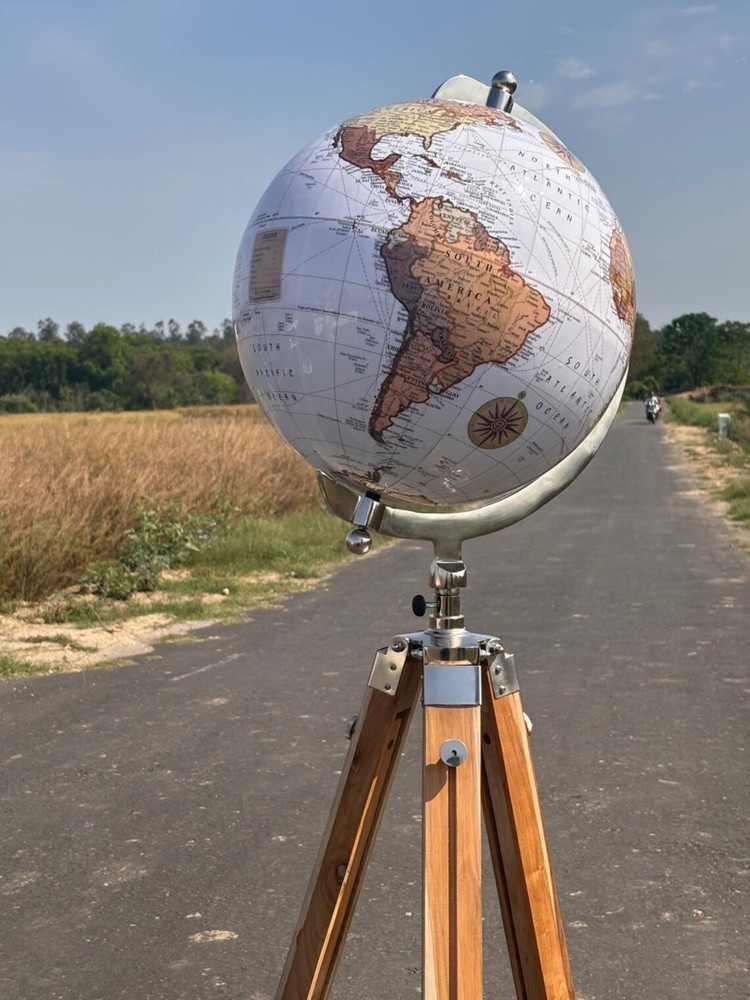 World Globe with Tripod Stand Home Office Décor & Study Room Accent