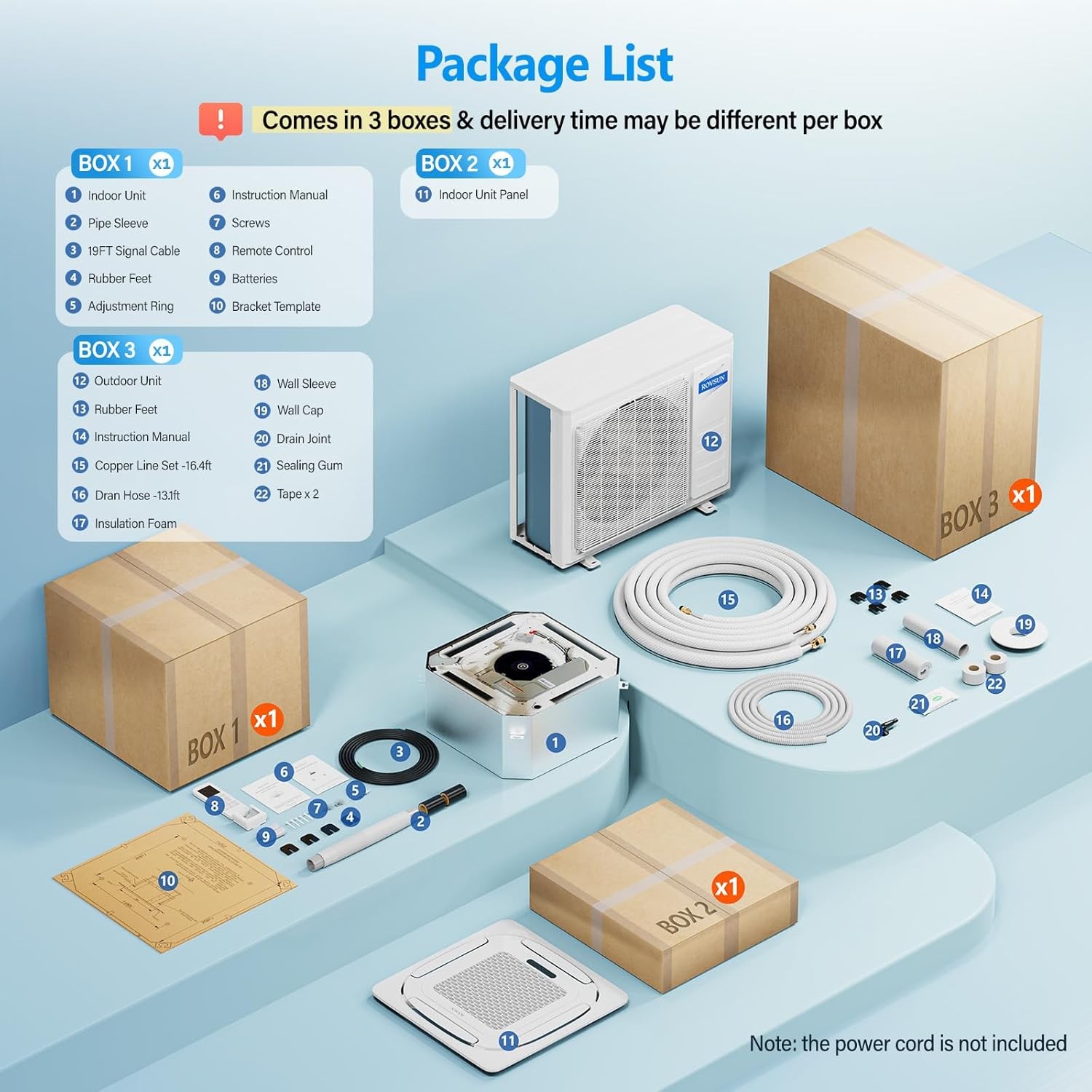 12000 BTU 24 SEER2 Ceiling Cassette Ductless Mini Split Air Conditioner w/Heat