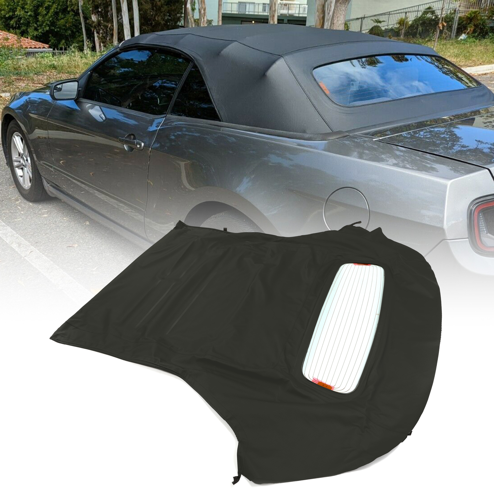 For 2005-2014 Ford Mustang Soft Convertible Top & Heated Glass Window Sailcloth