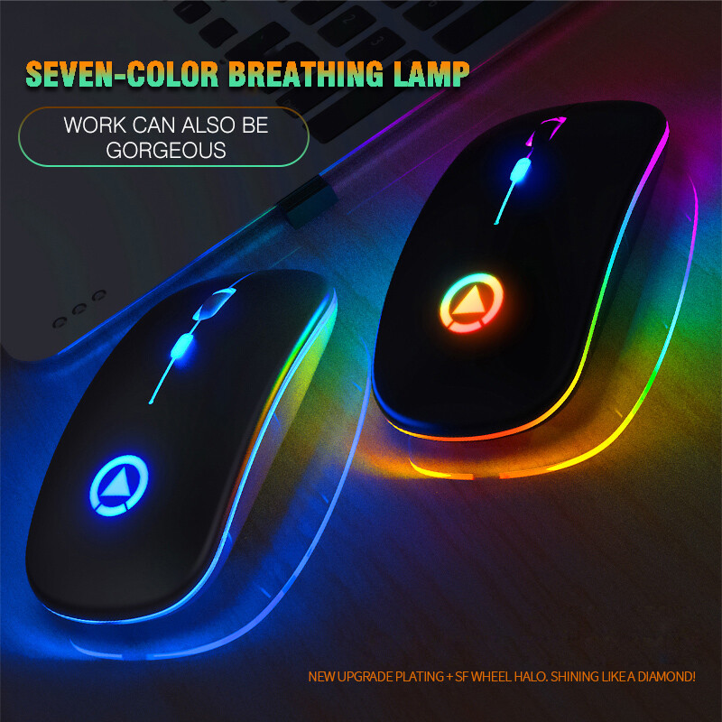 Rechargeable Mouse Wireless Silent LED Backlit Mice USB Optical