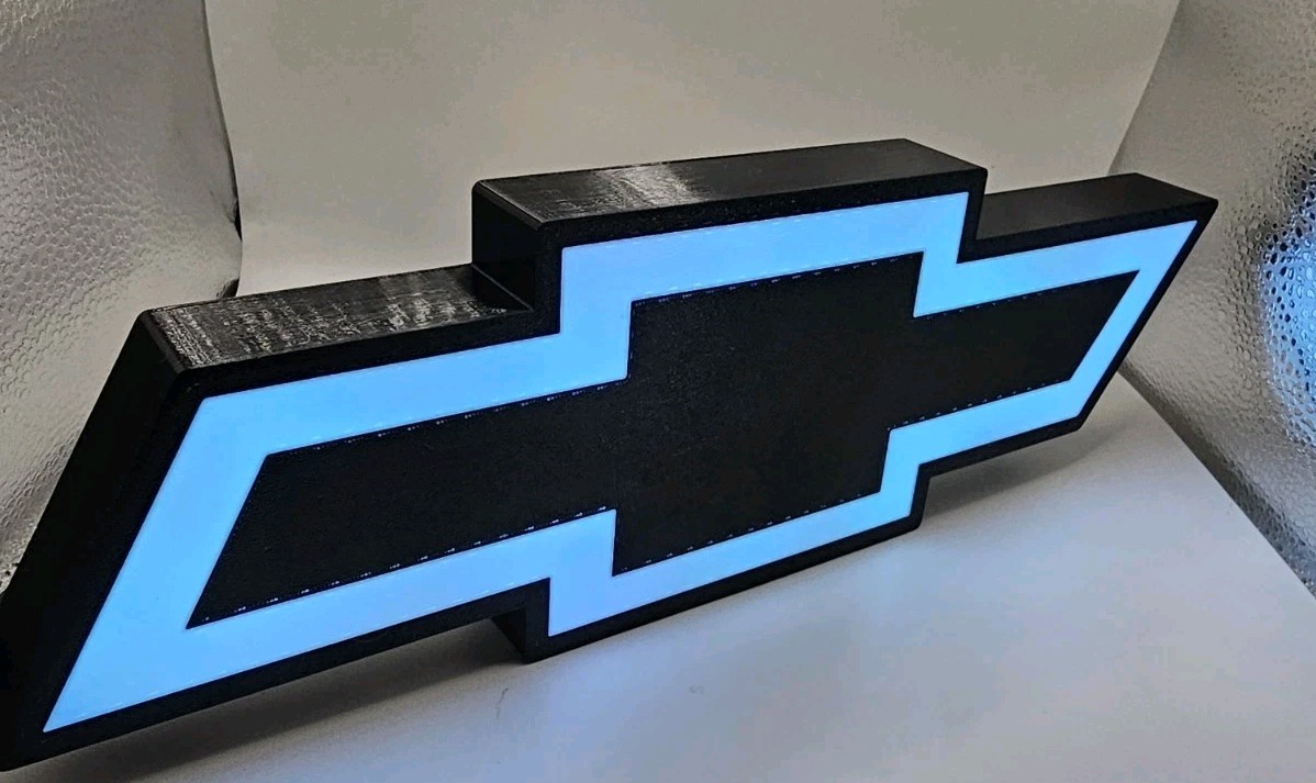 Chevy Chevrolet Light Sign Decor Man Cave Desk LED Lightbox USB Powered shop