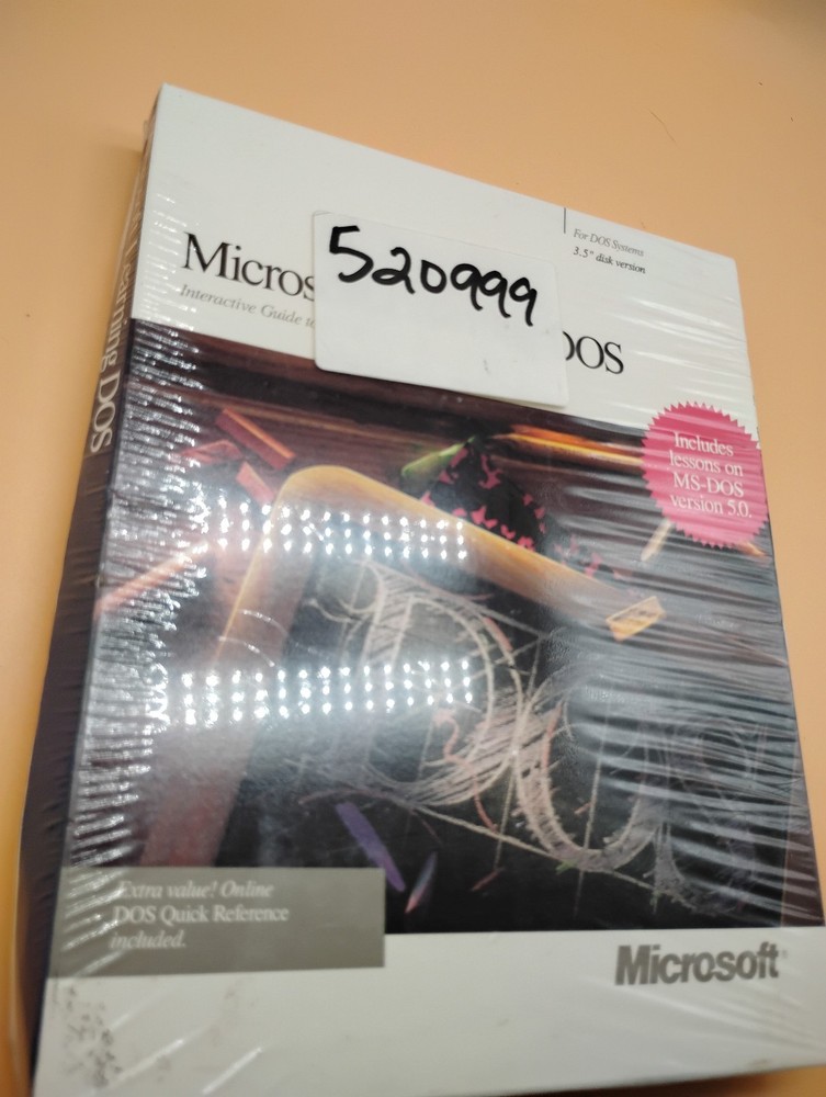Microsoft Learning DOS 3.5" Disk Version Sealed Software NEW vintage 1991