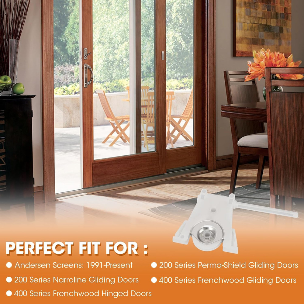 2 Pack Sliding Screen Door Lower Roller Assembly, Compatible with Andersen Part
