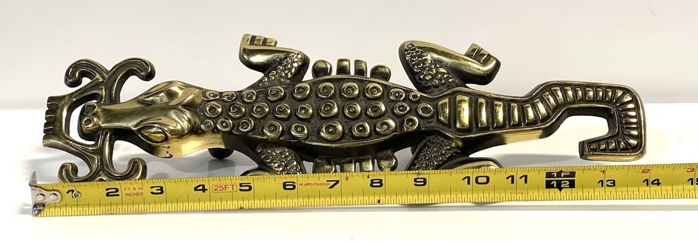 Vintage Brass And Metal Crocodile Door Pull Handle