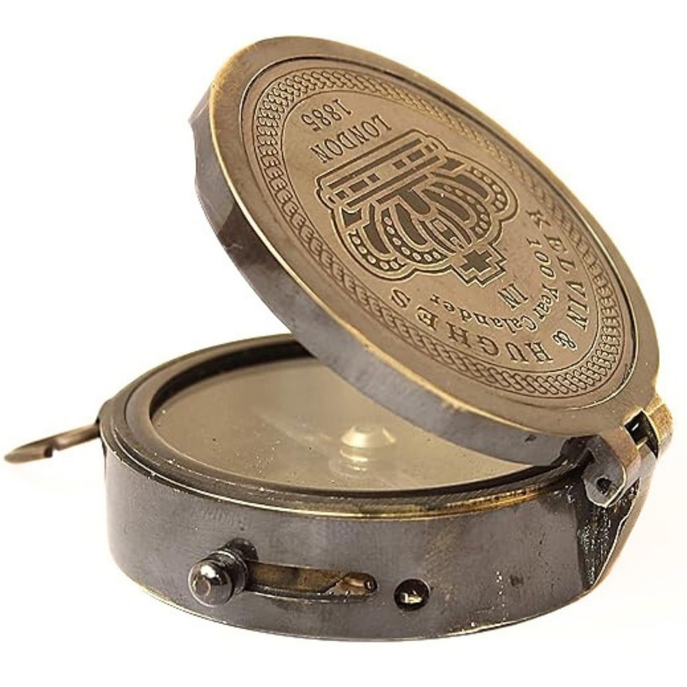 Vintage Brass Compass w/ 100-Year Calendar – Classic Navigation Tool