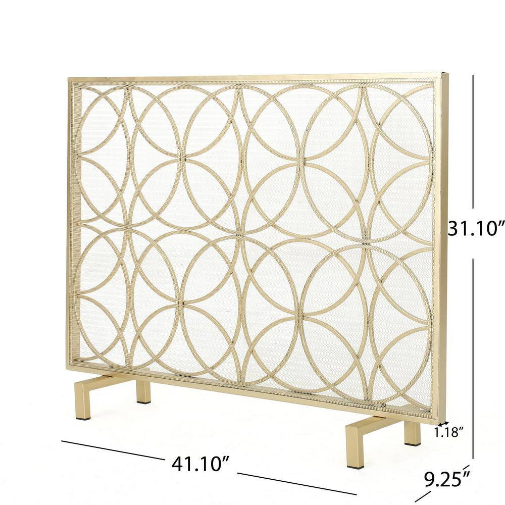 Valeno Gold Iron 1-Panel Fireplace Screen
