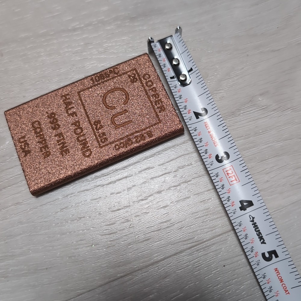 1/2 Pound Element Bar .999 Fine Copper