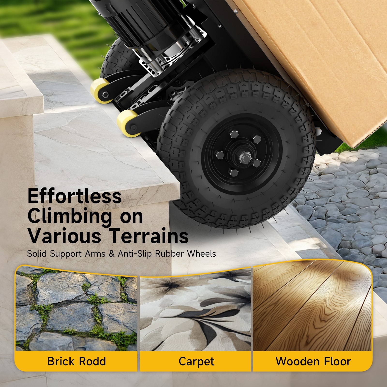 900LB Capacity Electric Stair Climbing Hand Truck Heavy-Duty Motorized Dolly