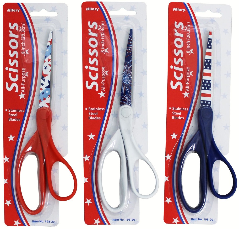 Allary All-Purpose Scissors 8" Assorted Patriotic