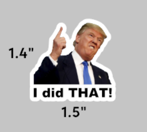 I did THAT - Trump Sticker Anti-Trump political meme stickers