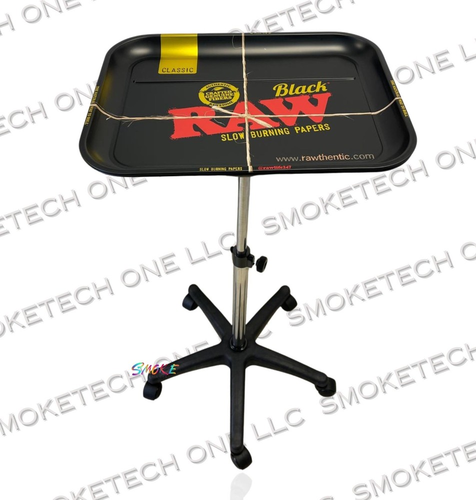 RAW Rolling Table (Black XXL Tray with Adjustable Height)