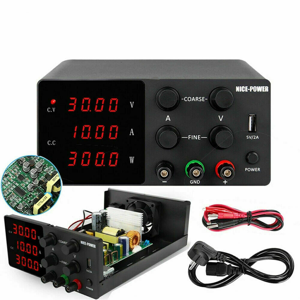 Regulated DC Laboratory Power Supply Adjustable Lab 30V 10A Voltage Regulator