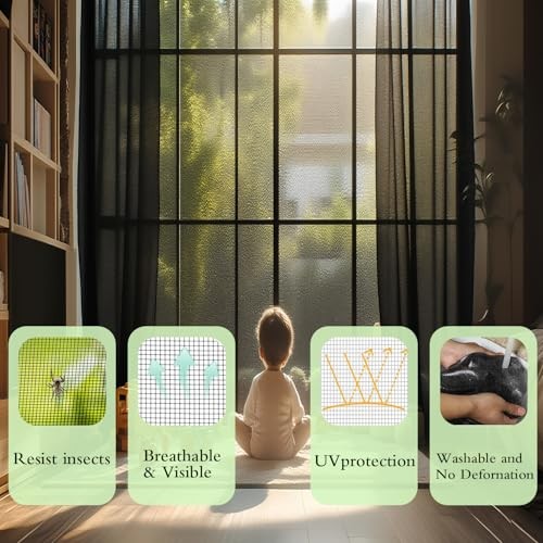 Window Screen Replacement, Window Screen Mesh, 48"x118" Pet Proof 48x118IN