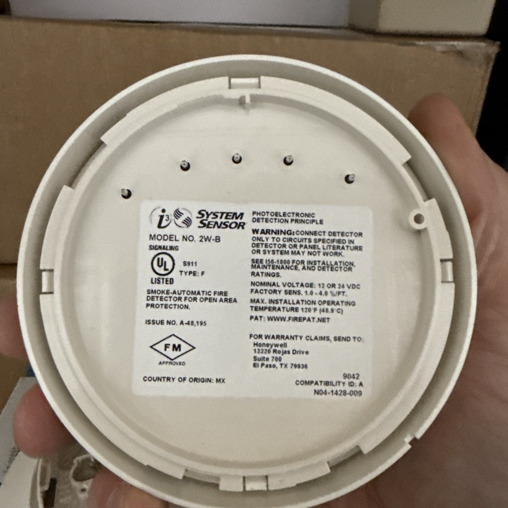 System Sensor 2W-B Smoke Detector 2-Wire White - Same Day Shipping- NEW