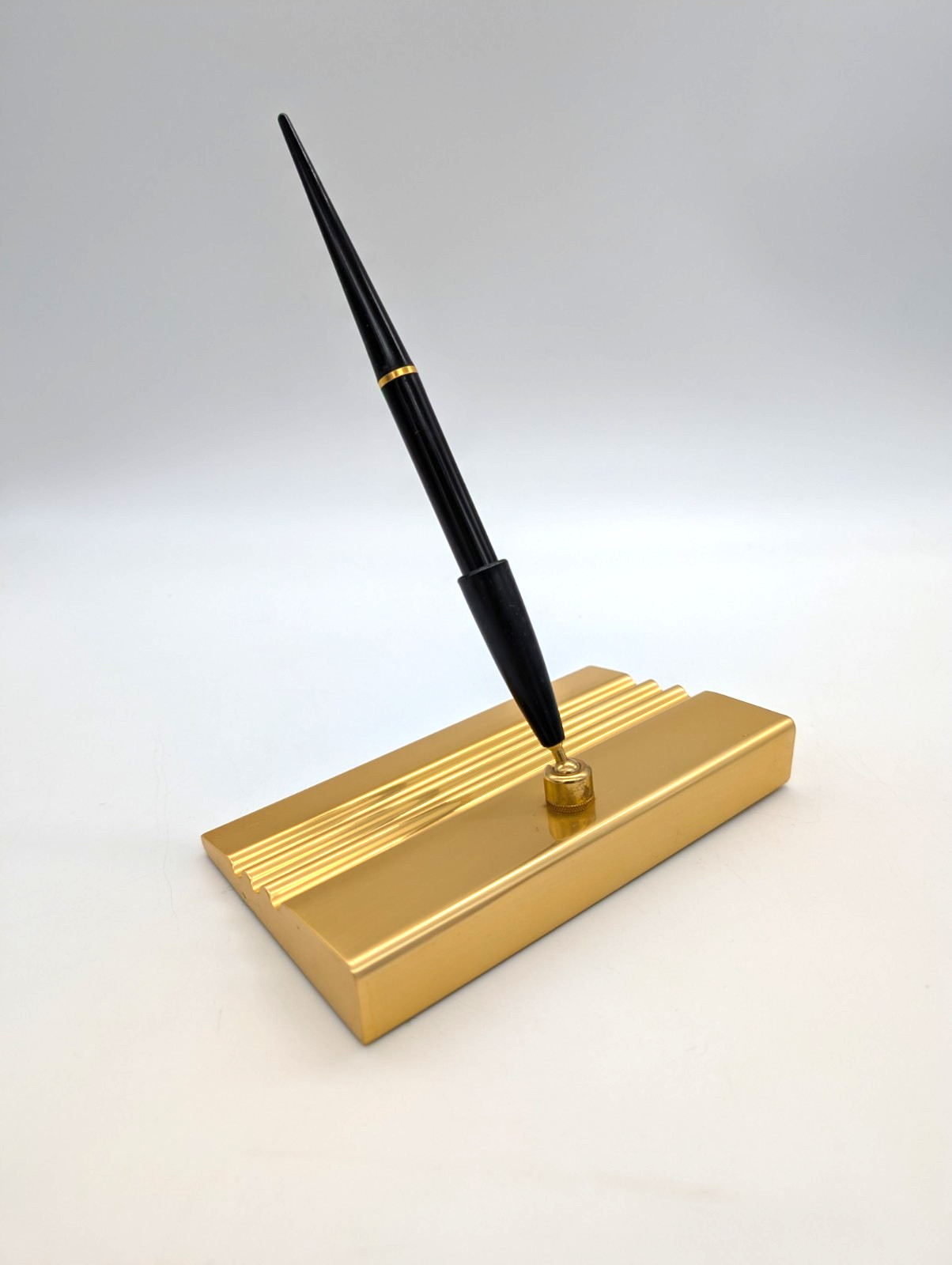 1950's Junior Achievement Brass Pen Desk Office Holder, Pen Tray MCM Made USA