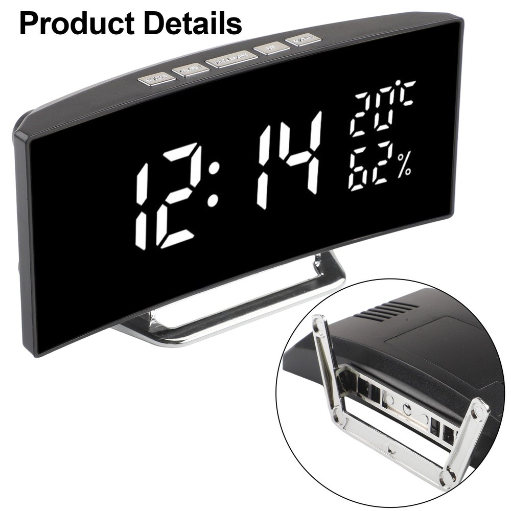 Multifunction Digital Alarm Clock LED Display Time Temperature Humidity