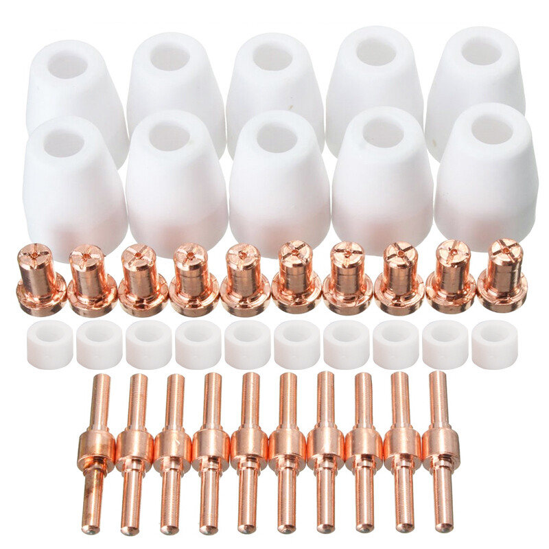 40pcs PT31 LG40 Air Plasma Cutting Tips Extended Consumables Fit CUT-40 CUT-50