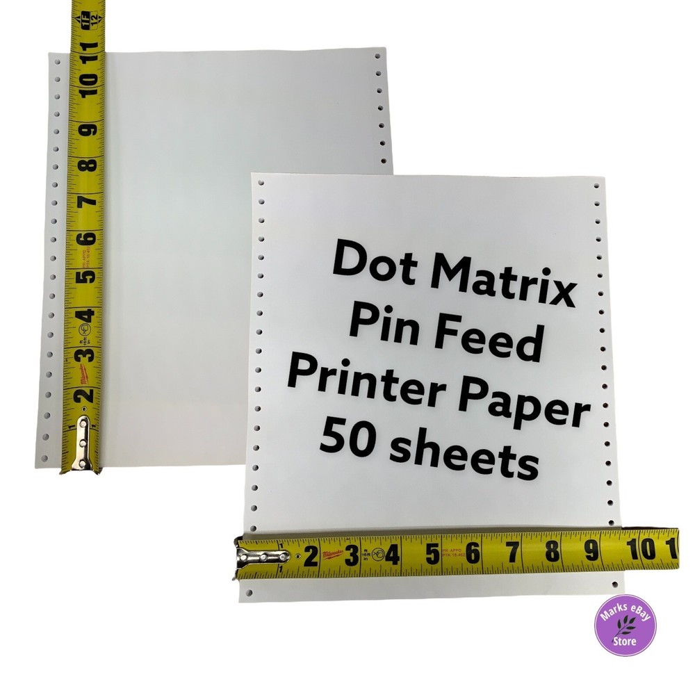 Dot Matrix Continuous Feed Printer Paper 9-1/2"x11" 50 sheets