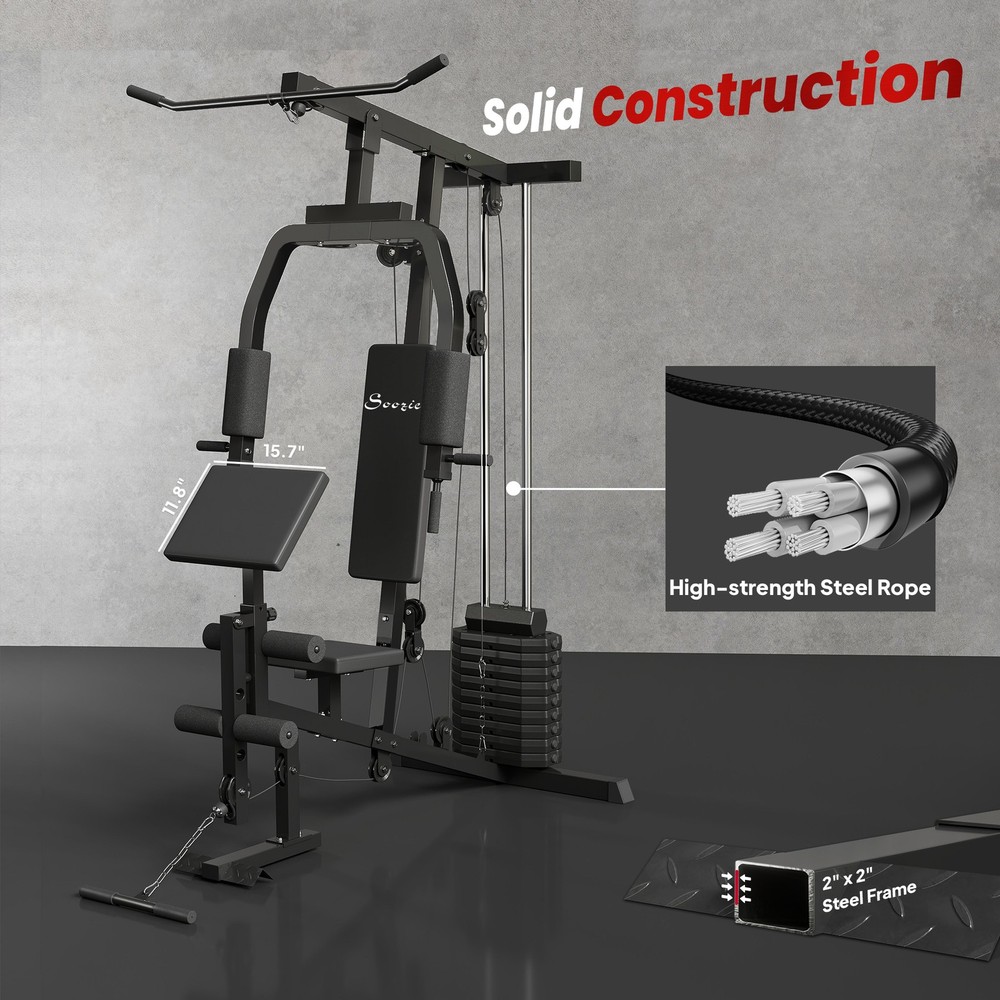 Multifunctional Workout Station for Chest Presses and Pull Up Exercise, 264 lbs
