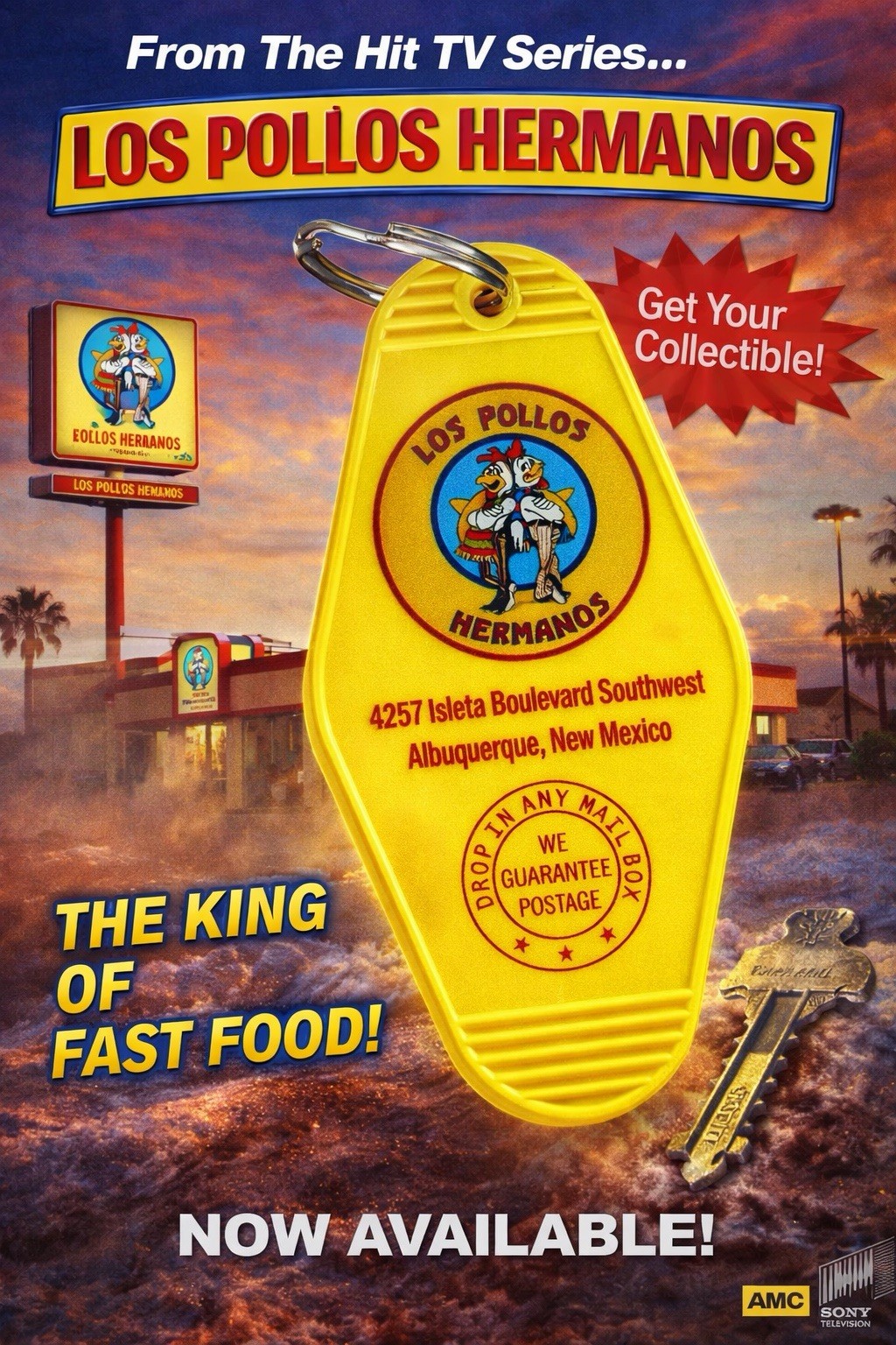 Breaking Bad Los Pollos Hermanos inspired keytag
