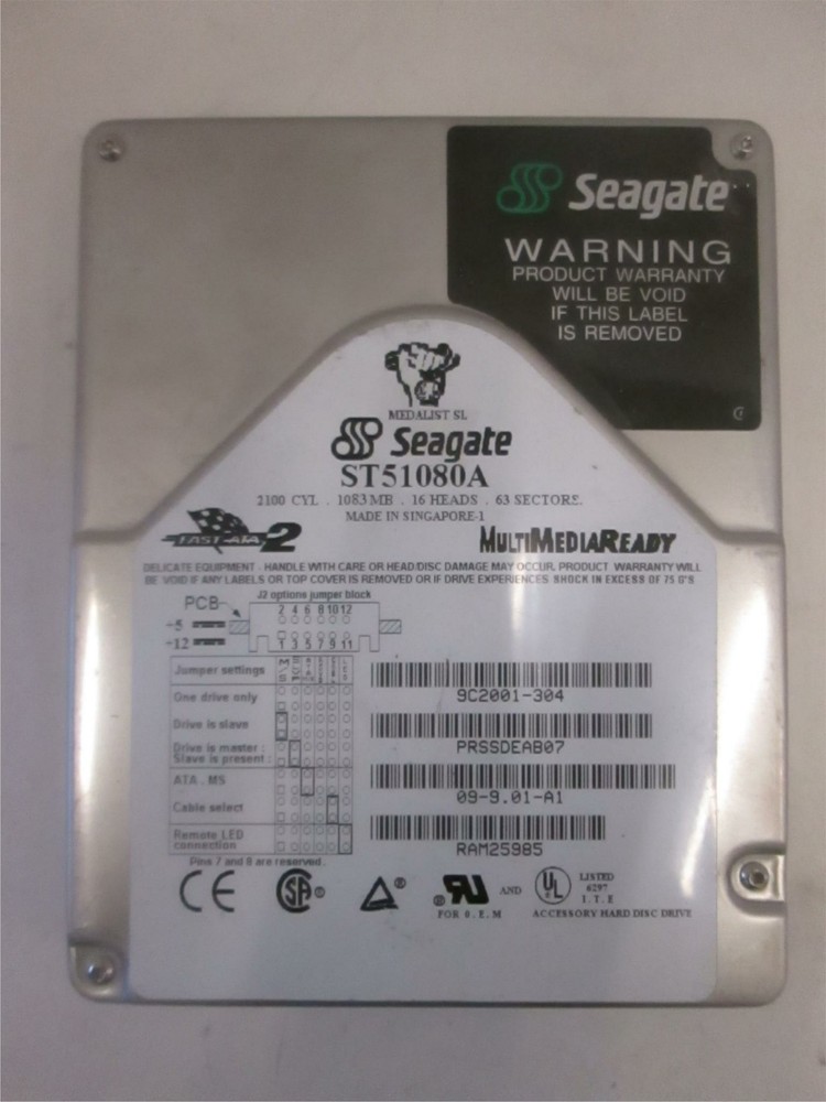 Seagate, 1083MB, Multi Media Reader, ST51080A, Used