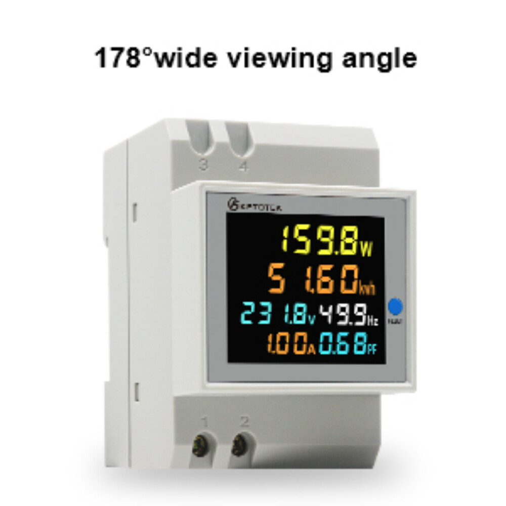 Single Phase Energy Meter Din Rail Electricity Usage Monitor Meter AC 300V 100A